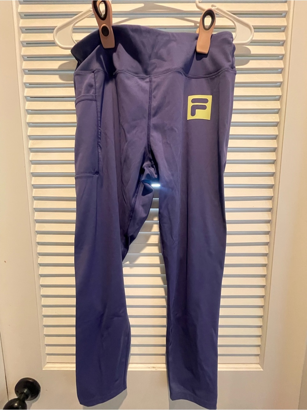 Fila Purple Active Leggings with Logo Patch